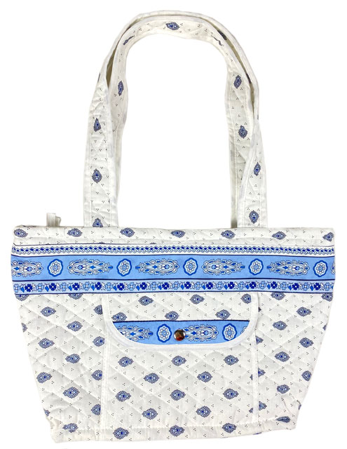 Provence pattern tote bag (Marat d'Avignon / Bastide white blue) - Click Image to Close